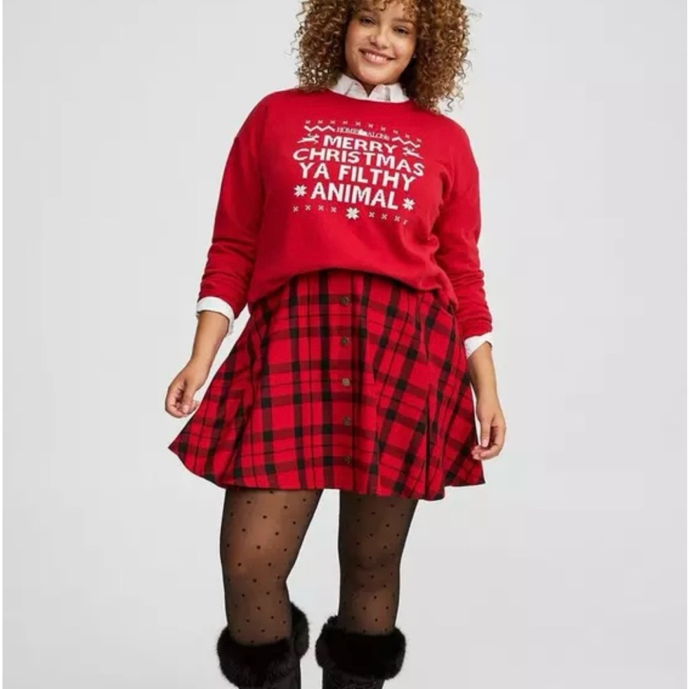 Torrid Red Plaid Skirt